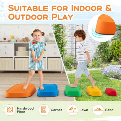 Stepping Stone for Kids 5Pcs Non-Slip Toddler River Stone Set