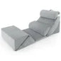 7 PCS Adjustable Support Pillow Set Bed Wedge Pillows with Memory Foam