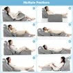 7 PCS Adjustable Support Pillow Set Bed Wedge Pillows with Memory Foam