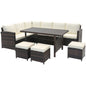 7 Pieces Wicker Patio Furniture Set for Porch Poolside Balcony Yard Garden