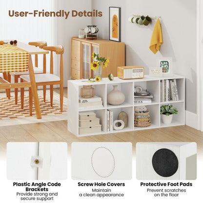 8-Cube Bookcase Bookshelf with 2 Anti-Tipping Kits