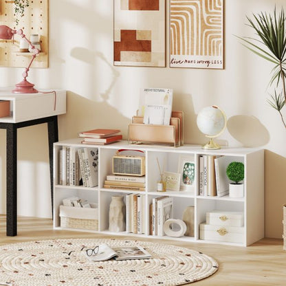 8-Cube Bookcase Bookshelf with 2 Anti-Tipping Kits