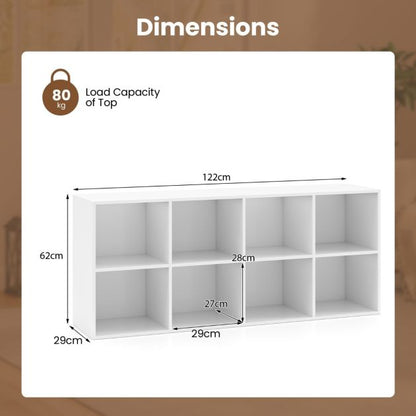 8-Cube Bookcase Bookshelf with 2 Anti-Tipping Kits