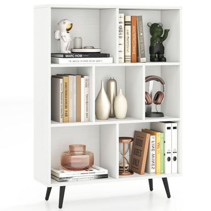 Bookcase 80/100/120/140 CM Storage Organizer with 4/5/5/5 Tapered Metal Legs