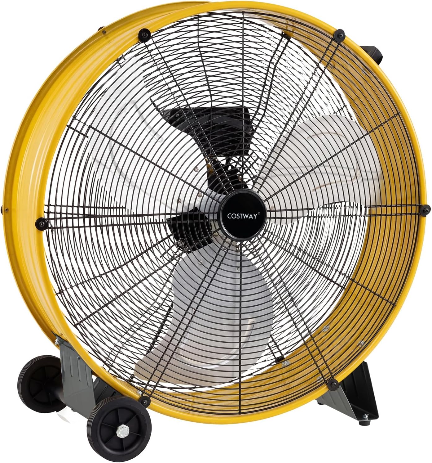24 Inch High-Velocity Industrial Floor Fan with Wheels and Handle