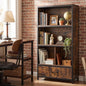 5-Tier Bookshelf, Freestanding Storage Bookcase Cabinet with 4 Storage Compartments