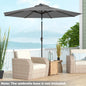 24 Solar Powered LED Lights Patio Umbrella with Tilt and Crank Handle