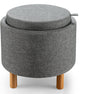Modern Round Padded Storage Ottoman with Hidden Storage Space