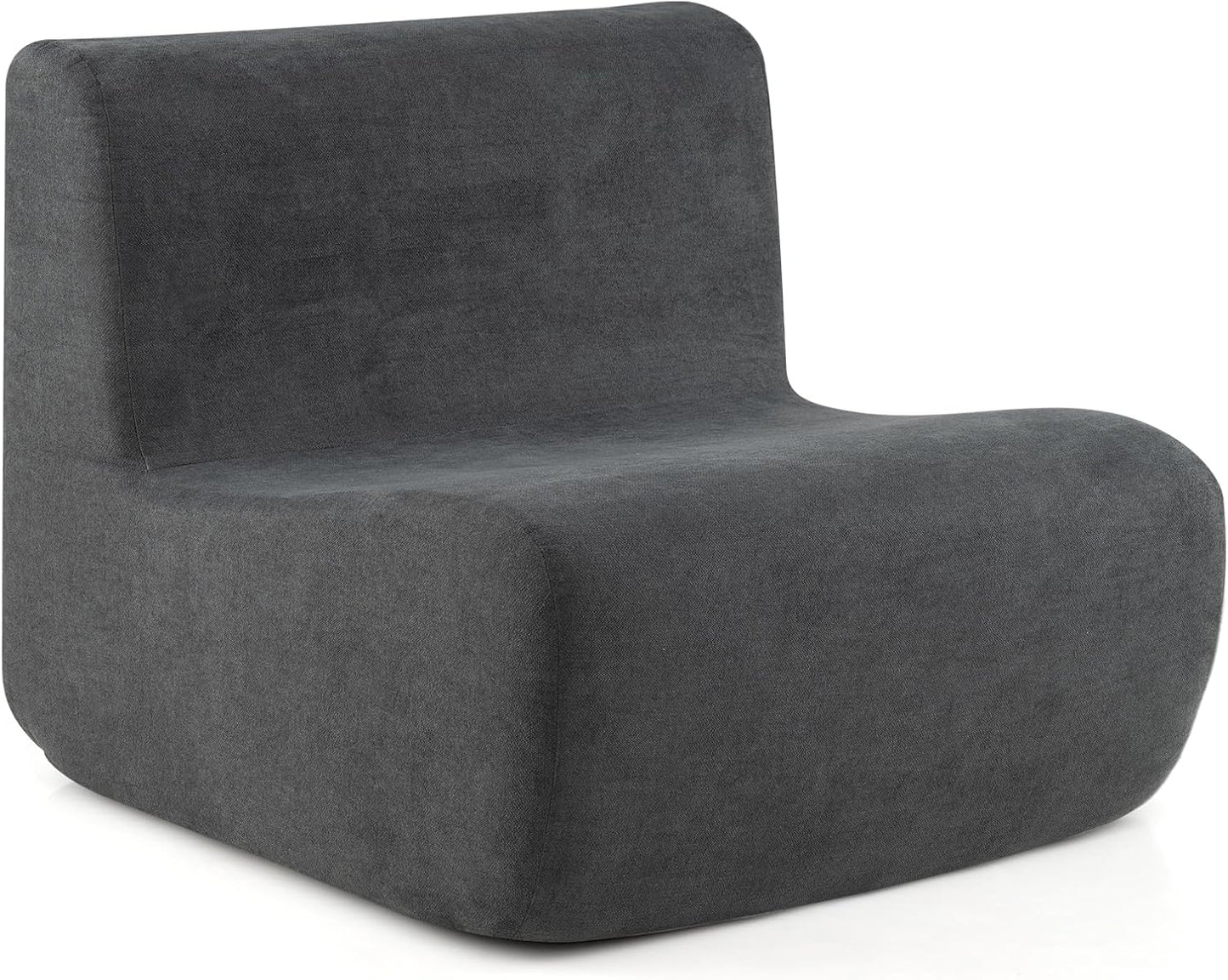 Lazy Floor Sofa Chair with Soft Velvet and Ergonomic Support