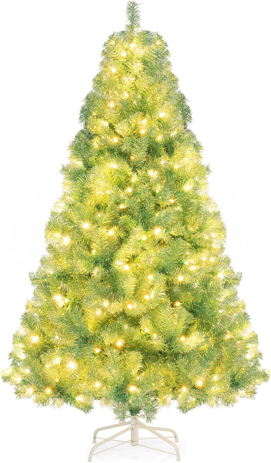 6 FT Artificial Xmas Tree with 688 Branch Tips and 250 Warm White LED Lights