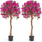 130cm Artificial Azalea Tree with 576 Flowers 288 Leaves and Wood Trunk