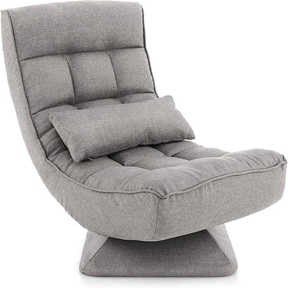4-Position Adjustable Floor Chair with Swivel Base