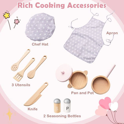 Toddler Pretend Play Kitchen with Light up Stove and Cooking Sounds