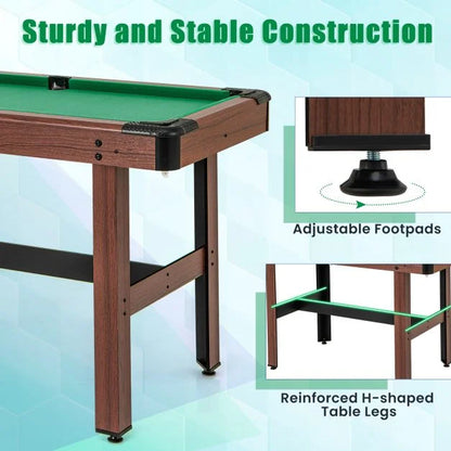 122 cm Wooden Pool Table for Kids and Adults