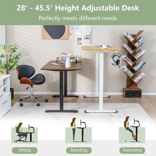 Electric Height Adjustable Standing Desk with Button Controller