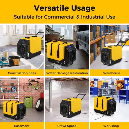 90L/Day Commercial Dehumidifier with Pump and 2 Wheels