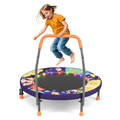36" Mini Trampoline for Kids with LED Lights