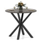 90CM Wood Dining Table with Intersecting Pedestal Base