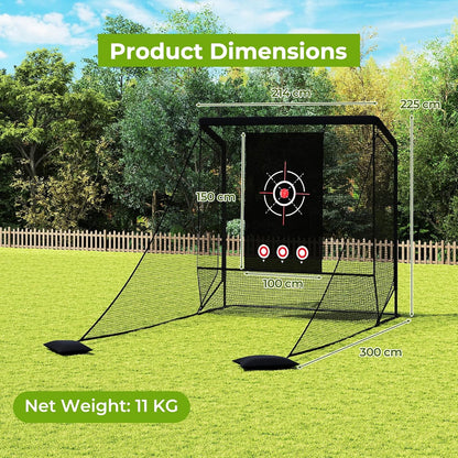Golf Practice Hitting Net Golf Cage with Dual Side Barriers
