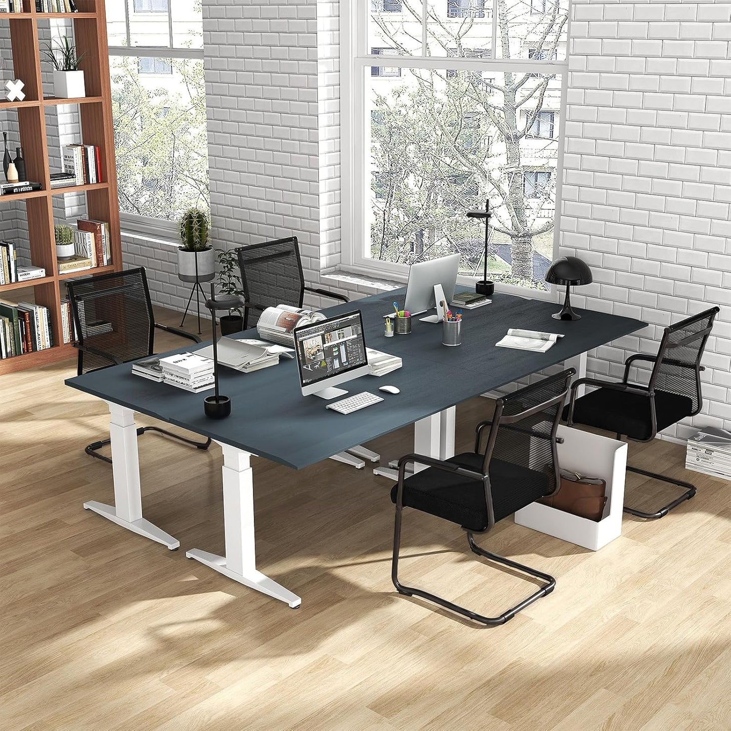 Set of 2 Executive Office Guest Chairs with Metal Sled Base