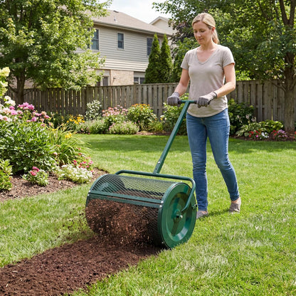 GiantexUK 27’’ Compost Spreader, Peat Moss Seeding Manure Fertiliser Garden Spreader Roller