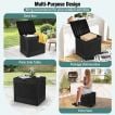 96 L Outdoor Storage Box with Rattan Patterns and Lockable Lid