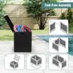 96 L Outdoor Storage Box with Rattan Patterns and Lockable Lid