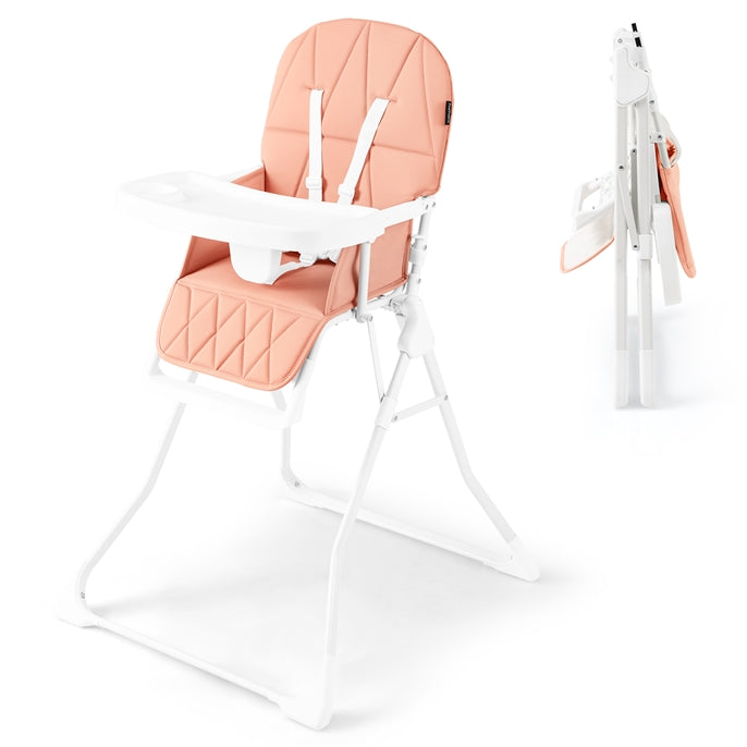 Foldable Baby Highchair Infant Dining Chair with 3-Position Adjustable Tray & Footrest