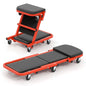 2-in-1 Folding Profile Mechanic Creeper with Padded Seat and 6 Wheels