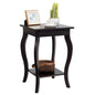 Accent End Table with Elegant Curved Legs and 2-Tier Open Storage Shelves