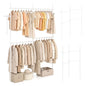 Adjustable Floor to Ceiling Clothes Rack with 2 Hanging Rods Folding Drying Rack and Reacher Pole