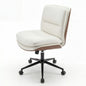 Armless Office Chair with Swivel Wheels & Curved Backrest for Home Office