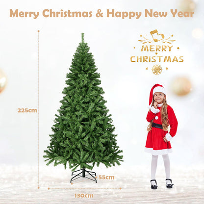 6/7.5 FT Tall Artificial Christmas Tree Hinged Xmas Tree with Lush PVC Branch Tips
