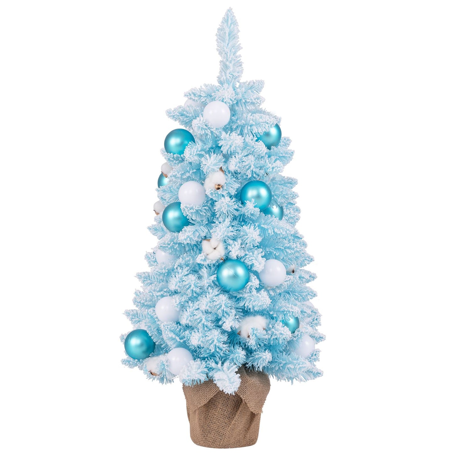 90 CM Artificial Mini Christmas Tree with 12 Natural Cotton Balls