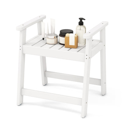 Waterproof HDPE Shower Bench with Armrests