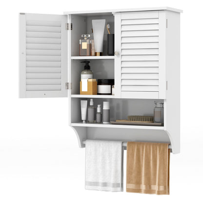Bathroom Wall Cabinet with 2 Doors and 3-Position Adjustable Shelf