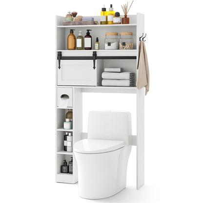Over The Toilet Storage Cabinet Farmhouse Bathroom Organizer Toilet Rack
