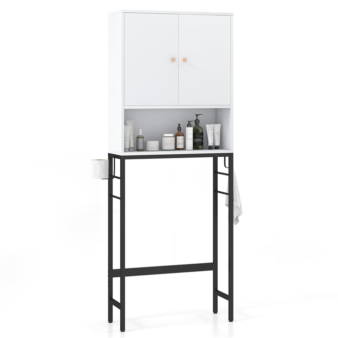 Over The Toilet Storage Cabinet with 2 Doors and Adjustable Shelf