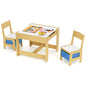 Kids Table Chair Set, Double Side Tabletop Table and 2Pcs Chairs with Storage Box