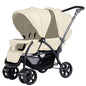 Foldable Twin Tandem Stroller with Adjustable Backrest