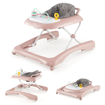 Folding Baby Walker Push Along and Walker Combofor 6-14 Months Boys Girls