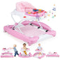 6 in 1 Baby Walker Foldable Push Along Walkers with 3 Adjustable Heights
