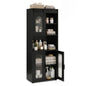 Bathroom Floor Cabinet with Shelves and Sliding Barn Door
