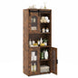Bathroom Floor Cabinet with Shelves and Sliding Barn Door
