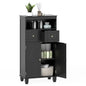 Bathroom Floor Cabinet, Freestanding Wooden Storage Cupboard with 2 Doors