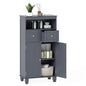 Bathroom Floor Cabinet, Freestanding Wooden Storage Cupboard with 2 Doors