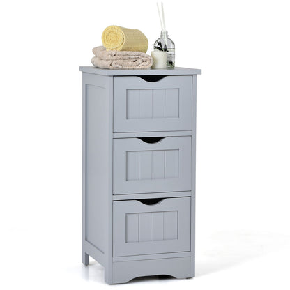 Bathroom Floor Cabinet with 3 Drawers and Cut-Off Handle