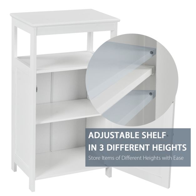 Freestanding Bathroom Floor Cabinet with Single Door and Adjustable Shelf