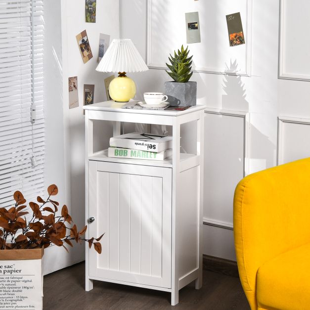 Freestanding Bathroom Floor Cabinet with Single Door and Adjustable Shelf