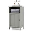 Bathroom Floor Single Door Side Cabinet with Open Compartment